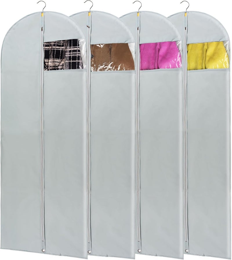 MS KITCHEN Dress Bags for Gowns Long, 4 Pack-65" Long Dress Bags Foldable Long Garment Bag with Clear Window for Storage and Travel-24"x65"/4 Pack - Image 1